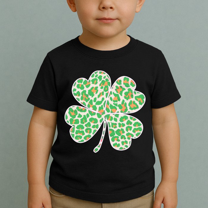 Cute Stylish Leopard Print Shamrock Toddler T-Shirt