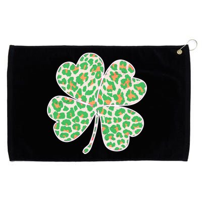 Cute Stylish Leopard Print Shamrock Grommeted Golf Towel