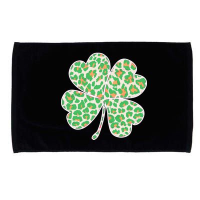 Cute Stylish Leopard Print Shamrock Microfiber Hand Towel