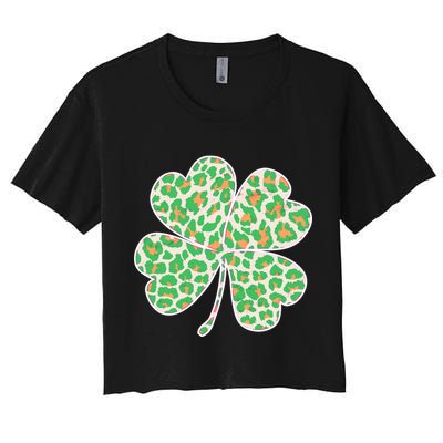 Cute Stylish Leopard Print Shamrock Crop Top