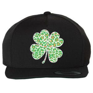 Cute Stylish Leopard Print Shamrock Wool Snapback Cap