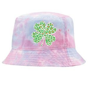 Cute Stylish Leopard Print Shamrock Tie-Dyed Bucket Hat