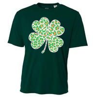 Cute Stylish Leopard Print Shamrock Cooling Performance Crew T-Shirt