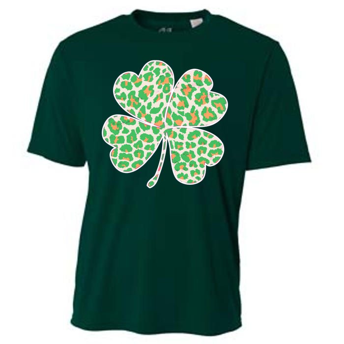 Cute Stylish Leopard Print Shamrock Cooling Performance Crew T-Shirt