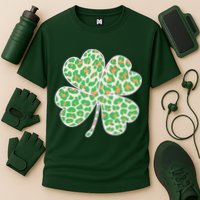 Cute Stylish Leopard Print Shamrock Performance Shirt