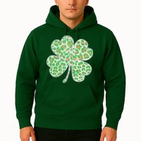 Cute Stylish Leopard Print Shamrock Hoodie