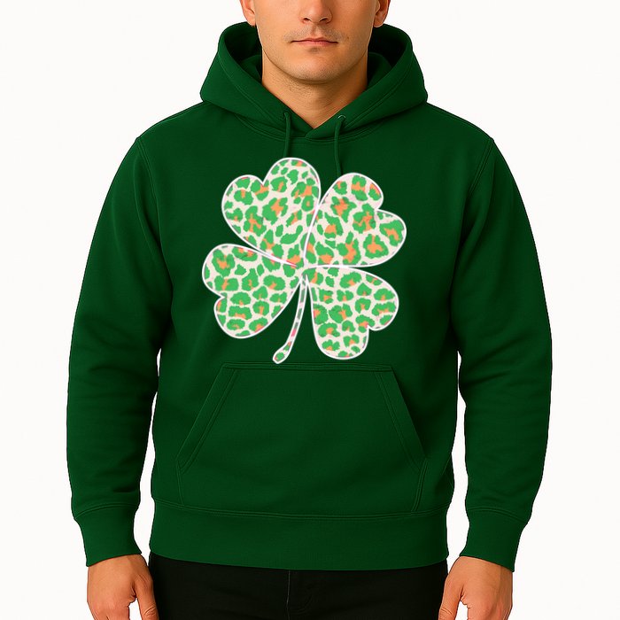 Cute Stylish Leopard Print Shamrock Hoodie