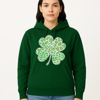 Cute Stylish Leopard Print Shamrock Hoodie