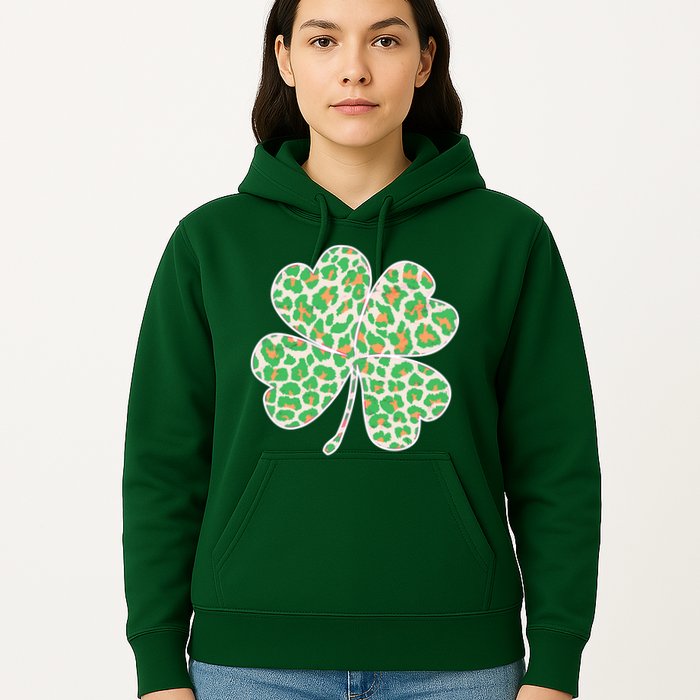 Cute Stylish Leopard Print Shamrock Hoodie