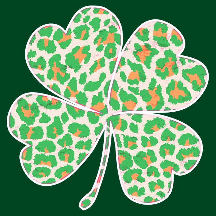 Cute Stylish Leopard Print Shamrock Hoodie