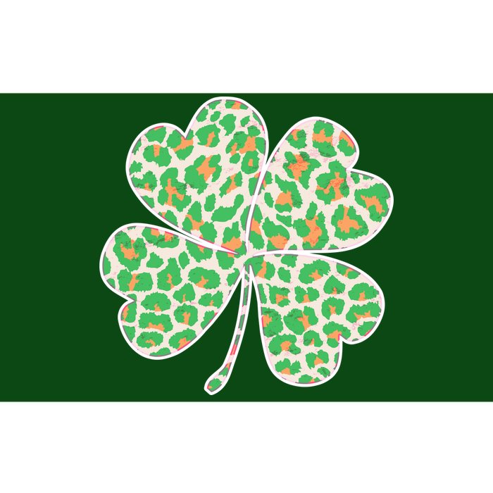 Cute Stylish Leopard Print Shamrock Bumper Sticker