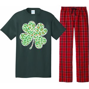 Cute Stylish Leopard Print Shamrock Pajama Set