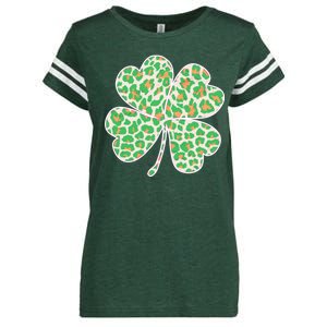 Cute Stylish Leopard Print Shamrock Enza Ladies Jersey Football T-Shirt