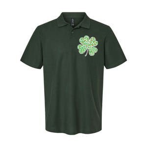 Cute Stylish Leopard Print Shamrock Softstyle Adult Sport Polo