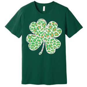 Cute Stylish Leopard Print Shamrock Premium T-Shirt