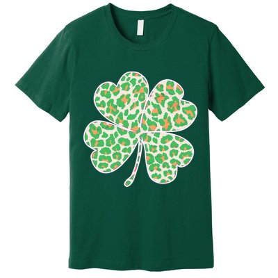 Cute Stylish Leopard Print Shamrock Premium T-Shirt