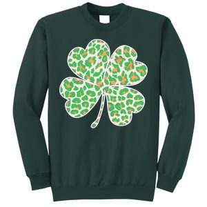 Cute Stylish Leopard Print Shamrock Tall Sweatshirt