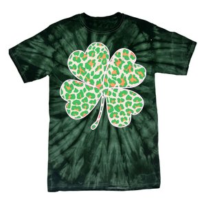 Cute Stylish Leopard Print Shamrock Tie-Dye T-Shirt