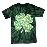Cute Stylish Leopard Print Shamrock Tie-Dye T-Shirt