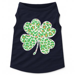 Cute Stylish Leopard Print Shamrock Doggie Tank