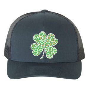 Cute Stylish Leopard Print Shamrock Yupoong Adult 5-Panel Trucker Hat