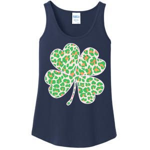 Cute Stylish Leopard Print Shamrock Ladies Essential Tank