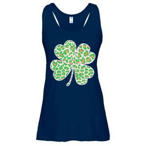 Cute Stylish Leopard Print Shamrock Ladies Essential Flowy Tank