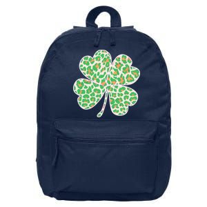 Cute Stylish Leopard Print Shamrock 16 in Basic Backpack