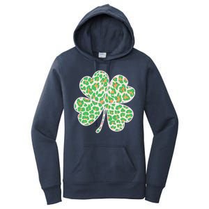 Cute Stylish Leopard Print Shamrock Women's Pullover Hoodie