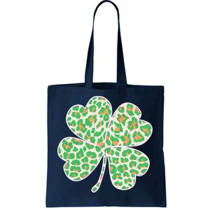 Cute Stylish Leopard Print Shamrock Tote Bag