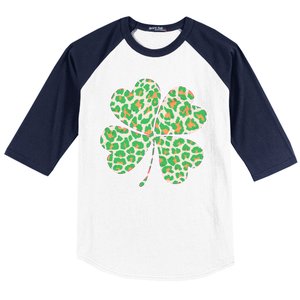 Cute Stylish Leopard Print Shamrock Baseball Sleeve Shirt