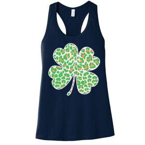 Cute Stylish Leopard Print Shamrock Women's Racerback Tank