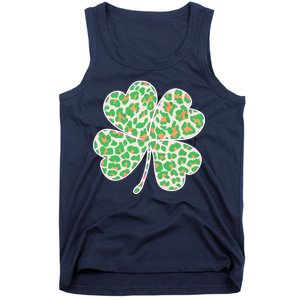 Cute Stylish Leopard Print Shamrock Tank Top