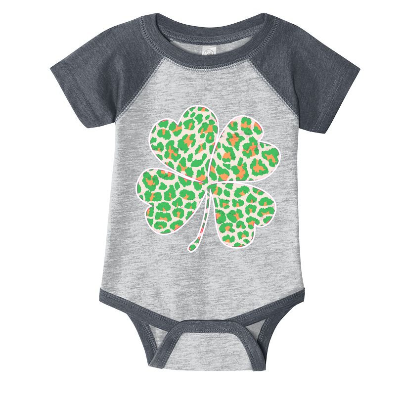 Cute Stylish Leopard Print Shamrock Infant Baby Jersey Bodysuit