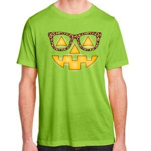 Cute Stylish Pumpkin Face With Glasses Adult ChromaSoft Performance T-Shirt