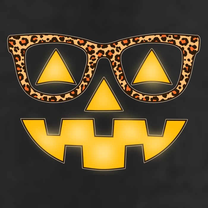 Cute Stylish Pumpkin Face With Glasses 7 Panel Mesh Trucker Snapback Hat