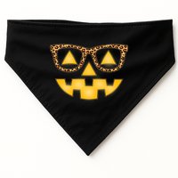 Cute Stylish Pumpkin Face With Glasses USA-Made Doggie Bandana