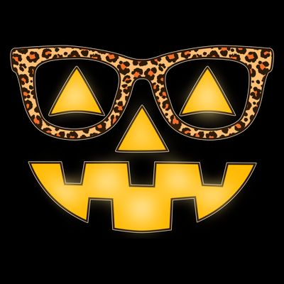 Cute Stylish Pumpkin Face With Glasses T-Shirt
