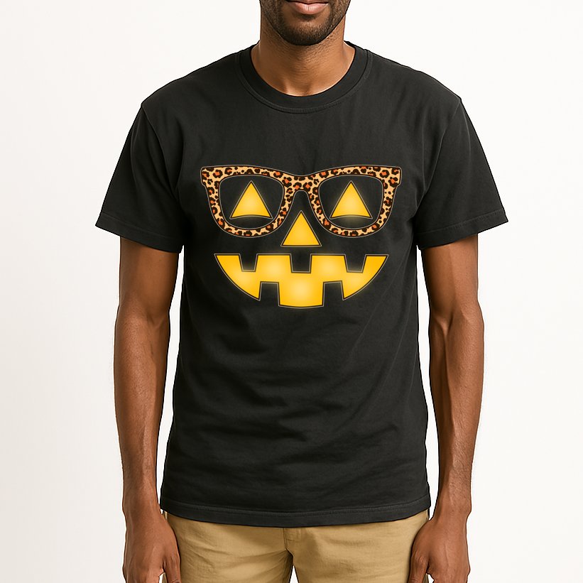 Cute Stylish Pumpkin Face With Glasses Tall T-Shirt