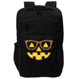 Cute Stylish Pumpkin Face With Glasses Impact Tech Backpack