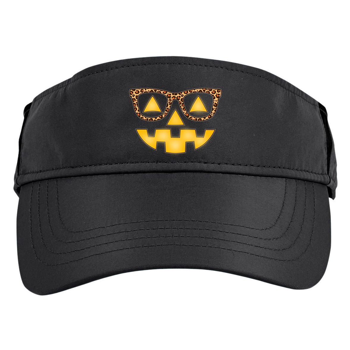 Cute Stylish Pumpkin Face With Glasses Adult Drive Performance Visor