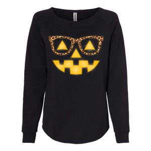 Cute Stylish Pumpkin Face With Glasses Womens California Wash Sweatshirt