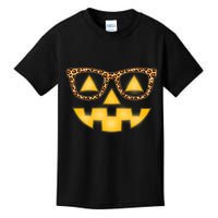 Cute Stylish Pumpkin Face With Glasses Kids T-Shirt