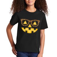Cute Stylish Pumpkin Face With Glasses Kids T-Shirt
