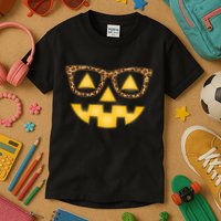 Cute Stylish Pumpkin Face With Glasses Kids T-Shirt