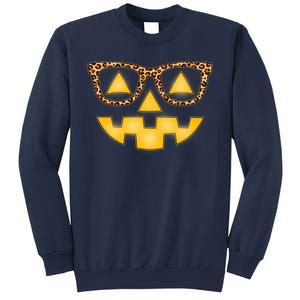 Cute Stylish Pumpkin Face With Glasses Sweatshirt