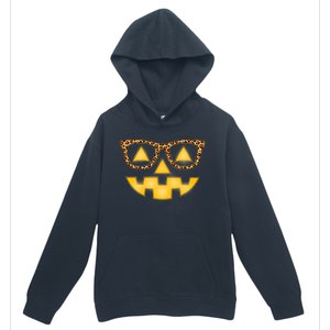 Cute Stylish Pumpkin Face With Glasses Urban Pullover Hoodie