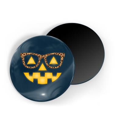 Cute Stylish Pumpkin Face With Glasses Magnet