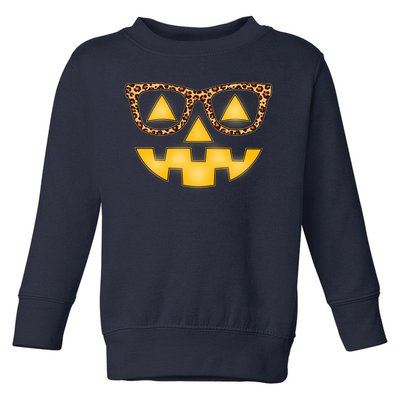 Cute Stylish Pumpkin Face With Glasses Toddler Sweatshirt