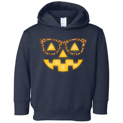 Cute Stylish Pumpkin Face With Glasses Toddler Hoodie